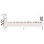 vidaXL Cadru de pat cu tăblie, alb, 75x190 cm, lemn masiv de pin