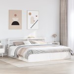 vidaXL Cadru de pat cu tăblie, alb, 180x200 cm, lemn masiv de pin