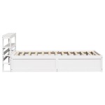 vidaXL Cadru de pat cu tăblie, alb, 90x200 cm, lemn masiv de pin vidaXL Cadru de pat cu tăblie, alb, 90x200 cm, lemn masiv de pin