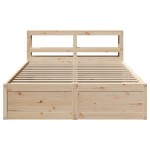 vidaXL Cadru de pat cu tăblie, 140x190 cm, lemn masiv pin