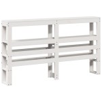 vidaXL Cadru de pat cu tăblie, alb, 140x190 cm, lemn masiv de pin vidaXL Cadru de pat cu tăblie, alb, 140x190 cm, lemn masiv de pin