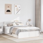 vidaXL Cadru de pat cu tăblie, alb, 120x190 cm, lemn masiv pin vidaXL Cadru de pat cu tăblie, alb, 120x190 cm, lemn masiv pin