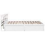 vidaXL Cadru de pat cu tăblie, alb, 120x190 cm, lemn masiv pin vidaXL Cadru de pat cu tăblie, alb, 120x190 cm, lemn masiv pin