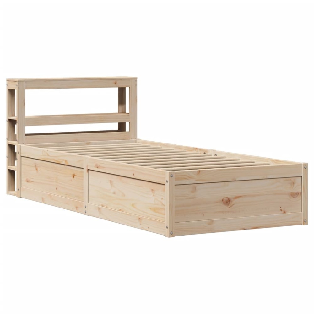 vidaXL Cadru de pat cu tăblie, 90x190 cm, lemn masiv pin