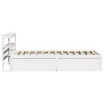 vidaXL Cadru de pat cu tăblie, alb, 90x190 cm, lemn masiv pin