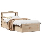 vidaXL Cadru de pat cu tăblie, 75x190 cm, lemn masiv de pin vidaXL Cadru de pat cu tăblie, 75x190 cm, lemn masiv de pin