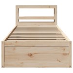 vidaXL Cadru de pat cu tăblie, 75x190 cm, lemn masiv de pin vidaXL Cadru de pat cu tăblie, 75x190 cm, lemn masiv de pin