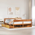 vidaXL Cadru de pat fără saltea, maro ceruit 180x200 cm lemn masiv pin vidaXL Cadru de pat fără saltea, maro ceruit 180x200 cm lemn masiv pin