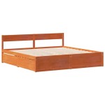vidaXL Cadru de pat fără saltea, maro ceruit 180x200 cm lemn masiv pin vidaXL Cadru de pat fără saltea, maro ceruit 180x200 cm lemn masiv pin