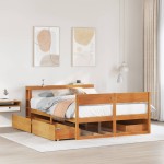 vidaXL Cadru de pat fără saltea, maro ceruit 140x200 cm lemn masiv pin vidaXL Cadru de pat fără saltea, maro ceruit 140x200 cm lemn masiv pin