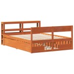 vidaXL Cadru de pat fără saltea, maro ceruit 140x200 cm lemn masiv pin vidaXL Cadru de pat fără saltea, maro ceruit 140x200 cm lemn masiv pin