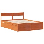 vidaXL Cadru de pat fără saltea, maro ceruit 140x200 cm lemn masiv pin vidaXL Cadru de pat fără saltea, maro ceruit 140x200 cm lemn masiv pin