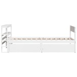 vidaXL Cadru de pat fără saltea, alb, 90x200 cm, lemn masiv pin