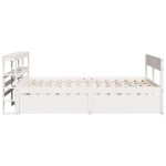 vidaXL Cadru de pat fără saltea, alb, 135x190 cm, lemn masiv de pin vidaXL Cadru de pat fără saltea, alb, 135x190 cm, lemn masiv de pin