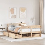 vidaXL Cadru de pat fără saltea, 120x190 cm, lemn masiv pin vidaXL Cadru de pat fără saltea, 120x190 cm, lemn masiv pin