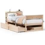 vidaXL Cadru de pat fără saltea, 75x190 cm, lemn masiv de pin