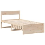 vidaXL Cadru de pat fără saltea, 75x190 cm, lemn masiv de pin