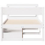 vidaXL Cadru de pat fără saltea, alb, 75x190 cm, lemn masiv de pin