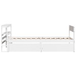 vidaXL Cadru de pat fără saltea, alb, 75x190 cm, lemn masiv de pin
