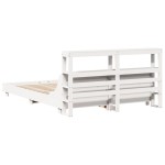 vidaXL Cadru de pat fără saltea, alb, 150x200 cm, lemn masiv pin vidaXL Cadru de pat fără saltea, alb, 150x200 cm, lemn masiv pin