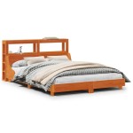 vidaXL Cadru de pat fără saltea, maro ceruit 140x200 cm lemn masiv pin vidaXL Cadru de pat fără saltea, maro ceruit 140x200 cm lemn masiv pin