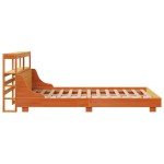 vidaXL Cadru de pat fără saltea, maro ceruit 140x200 cm lemn masiv pin vidaXL Cadru de pat fără saltea, maro ceruit 140x200 cm lemn masiv pin