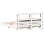 vidaXL Cadru de pat fără saltea, alb, 120x200 cm, lemn masiv pin vidaXL Cadru de pat fără saltea, alb, 120x200 cm, lemn masiv pin
