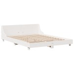 vidaXL Cadru de pat fără saltea, alb, 120x200 cm, lemn masiv pin vidaXL Cadru de pat fără saltea, alb, 120x200 cm, lemn masiv pin