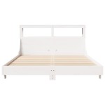 vidaXL Cadru de pat fără saltea, alb, 140x190 cm, lemn masiv de pin