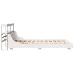 vidaXL Cadru de pat fără saltea, alb, 135x190 cm, lemn masiv de pin