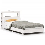 vidaXL Cadru de pat fără saltea, alb, 75x190 cm, lemn masiv de pin