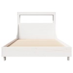 vidaXL Cadru de pat fără saltea, alb, 75x190 cm, lemn masiv de pin