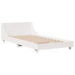 vidaXL Cadru de pat fără saltea, alb, 75x190 cm, lemn masiv de pin