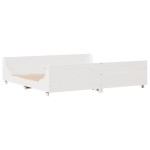 vidaXL Cadru de pat fără saltea, alb, 200x200 cm, lemn masiv pin