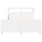 vidaXL Cadru de pat fără saltea, alb, 135x190 cm, lemn masiv de pin vidaXL Cadru de pat fără saltea, alb, 135x190 cm, lemn masiv de pin