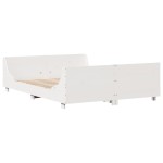 vidaXL Cadru de pat fără saltea, alb, 135x190 cm, lemn masiv de pin vidaXL Cadru de pat fără saltea, alb, 135x190 cm, lemn masiv de pin