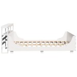 vidaXL Cadru de pat fără saltea, alb, 135x190 cm, lemn masiv de pin vidaXL Cadru de pat fără saltea, alb, 135x190 cm, lemn masiv de pin