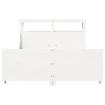 vidaXL Cadru de pat fără saltea, alb, 120x190 cm, lemn masiv pin