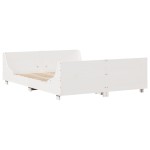 vidaXL Cadru de pat fără saltea, alb, 120x190 cm, lemn masiv pin