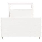vidaXL Cadru de pat fără saltea, alb, 75x190 cm, lemn masiv de pin