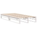 vidaXL Cadru de pat fără saltea, alb, 90x200 cm, lemn masiv pin