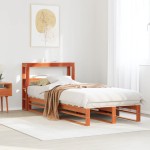 vidaXL Pat de zi fără saltea, maro ceruit, 90x200 cm, lemn masiv pin vidaXL Pat de zi fără saltea, maro ceruit, 90x200 cm, lemn masiv pin
