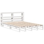 vidaXL Cadru de pat fără saltea, alb, 120x200 cm, lemn masiv pin vidaXL Cadru de pat fără saltea, alb, 120x200 cm, lemn masiv pin