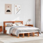 vidaXL Cadru de pat fără saltea, maro ceruit 140x200 cm lemn masiv pin vidaXL Cadru de pat fără saltea, maro ceruit 140x200 cm lemn masiv pin