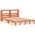 vidaXL Cadru de pat fără saltea, maro ceruit 140x200 cm lemn masiv pin vidaXL Cadru de pat fără saltea, maro ceruit 140x200 cm lemn masiv pin