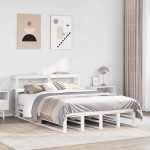vidaXL Cadru de pat fără saltea, alb, 160x200 cm, lemn masiv pin vidaXL Cadru de pat fără saltea, alb, 160x200 cm, lemn masiv pin