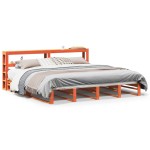 vidaXL Cadru de pat fără saltea, maro ceruit 200x200 cm lemn masiv pin vidaXL Cadru de pat fără saltea, maro ceruit 200x200 cm lemn masiv pin