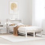 vidaXL Cadru de pat fără saltea, alb, 75x190 cm, lemn masiv de pin