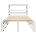 vidaXL Cadru de pat fără saltea, alb, 75x190 cm, lemn masiv de pin