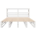 vidaXL Cadru de pat fără saltea, alb, 140x190 cm, lemn masiv de pin